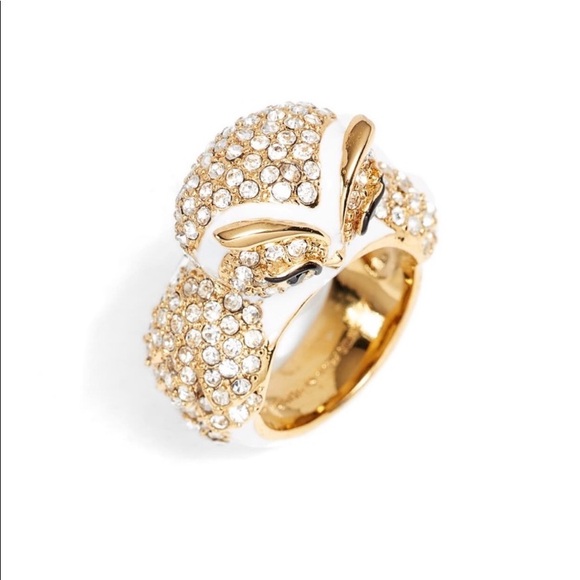 IN PERFECT CONDITION! LIKE NEW! KATE SPADE “STAR BRIGHT” PAVE OWL RING SIZE 8 - Picture 4 of 13